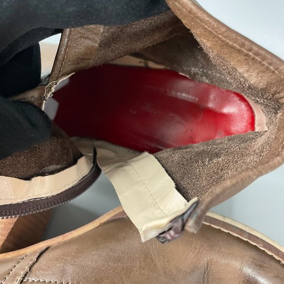 Otisopse Handmade in Italy Brown Leather Ankle Boots, Size 39 - Picture 11 of 12